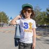 boy with giraffe birthday tshirt