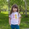 girl with giraffe birthday tshirt