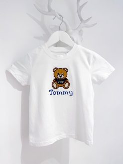 embroidered teddy bear tshirt