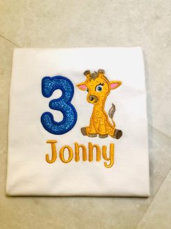 giraffe birthday tshirt