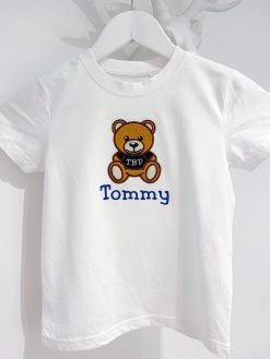 embroidered teddy bear tshirt