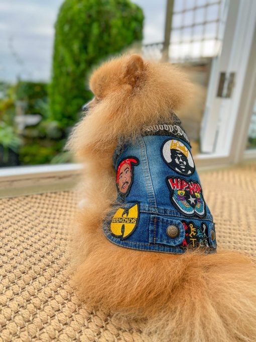 Denim HipHop Dog Jacket Personalised Gifts Pet Lover Gift Dog Vest