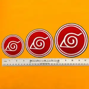 Naruto Konoha Leaf symbol patch on denim jacket