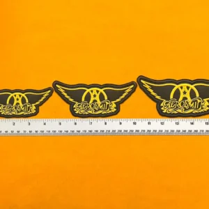 Premium embroidered Aerosmith band patch on denim jacket