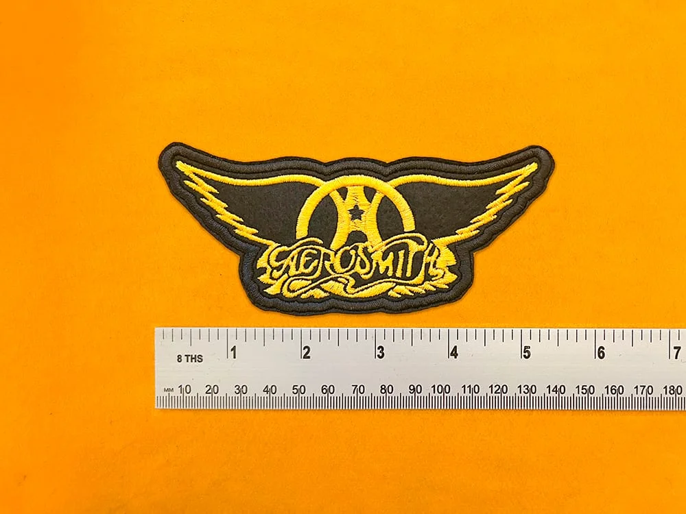 Small medium and large Aerosmith patch size comparison