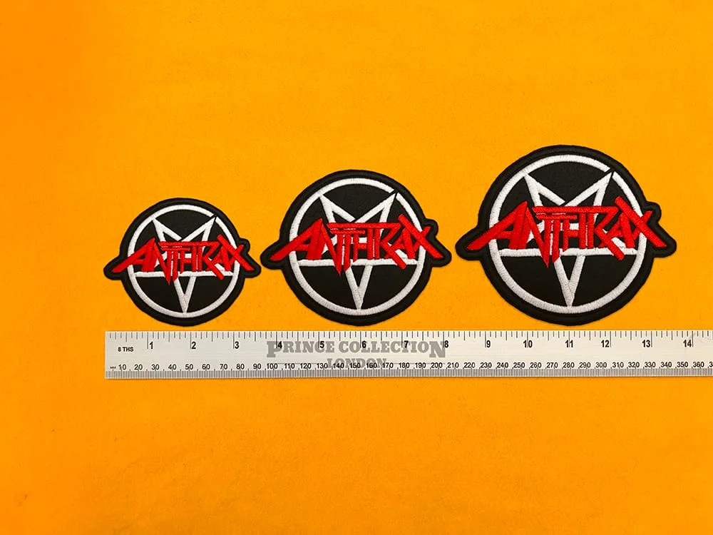 Anthrax patch on denim battle jacket