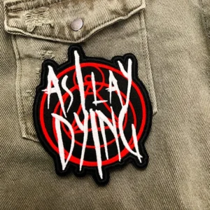 Embroidered metalcore patch border and stitching detail