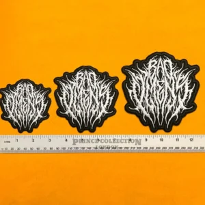 Bad Omens band logo patch on denim jacket