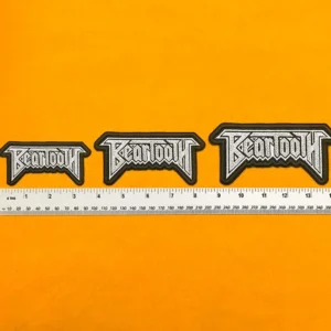 Premium embroidered Beartooth band patch on denim jacket