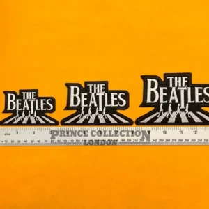 The Beatles Logo Patch 3 on denim jacket