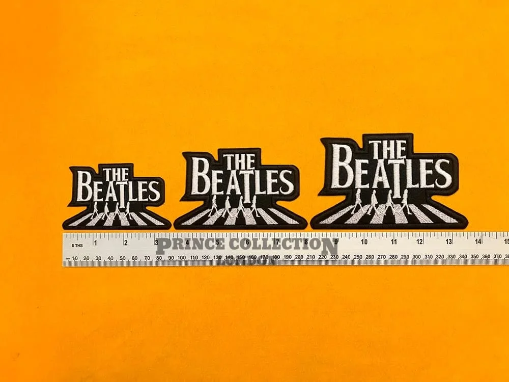 The Beatles Logo Patch 3 on denim jacket
