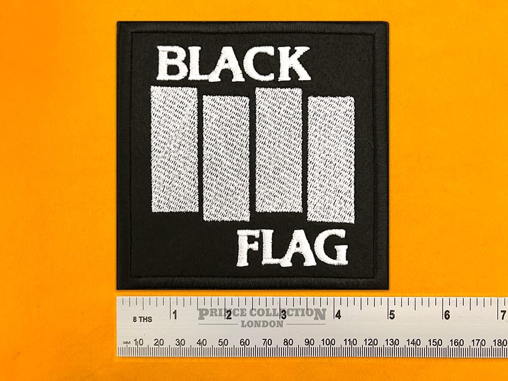 Black Flag punk band patch dimensions