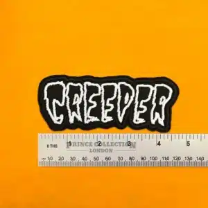 Creeper patch dimensions and embroidered design