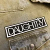 Embroidered patch border and stitching detail