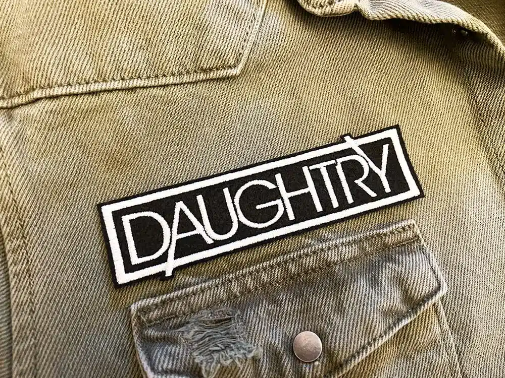 Embroidered patch border and stitching detail