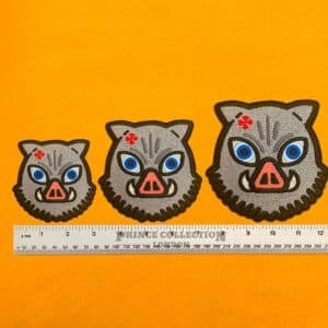Demon Slayer Inosuke Hashibira patch on denim jacket