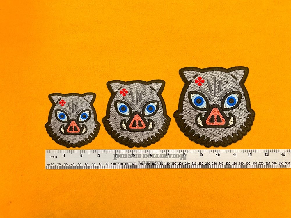 Demon Slayer Inosuke Hashibira patch on denim jacket