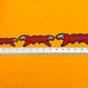 Premium embroidered DragonForce band patch on denim jacket