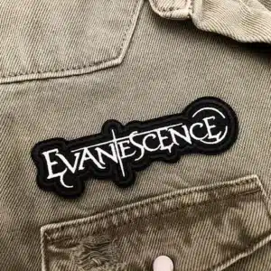 Embroidered band patch border and stitching detail