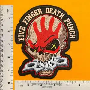 Embroidered 5FDP patch shown beside measurement ruler