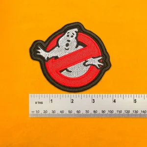 Small medium and large Ghostbusters patch size comparison