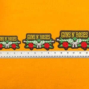 Premium embroidered Guns N’ Roses band patch on denim jacket