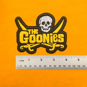 Small medium and large The Goonies patch size comparison
