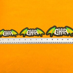 Premium embroidered GWAR band patch on denim jacket