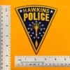 Small medium and large Hawkins Police patch size comparison