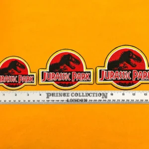 Jurassic Park patch on denim jacket