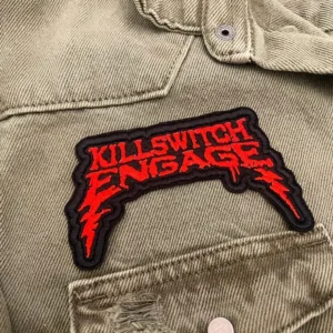 Embroidered metalcore patch border and stitching detail