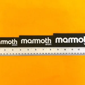 Premium embroidered Mammoth band patch on denim jacket