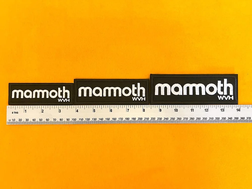 Premium embroidered Mammoth band patch on denim jacket
