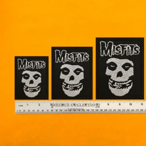 Misfits embroidered band patch on denim jacket