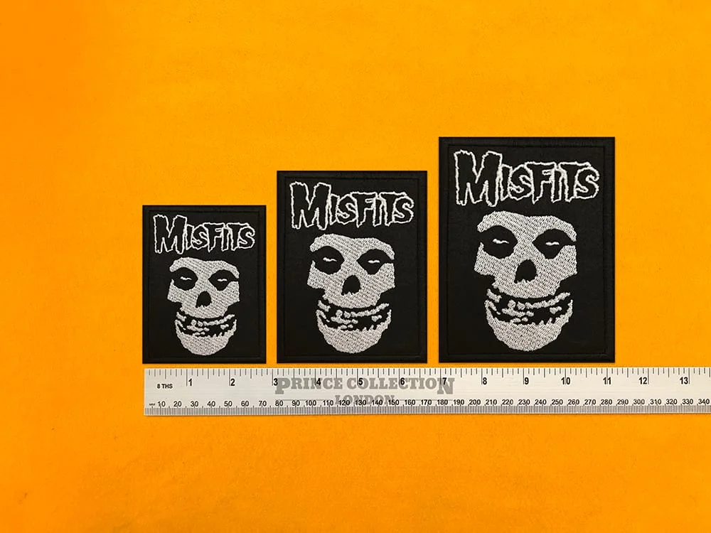 Misfits embroidered band patch on denim jacket