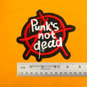 Small medium and large Punks Not Dead patch size comparison