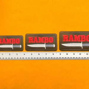 Rambo movie patch on denim jacket