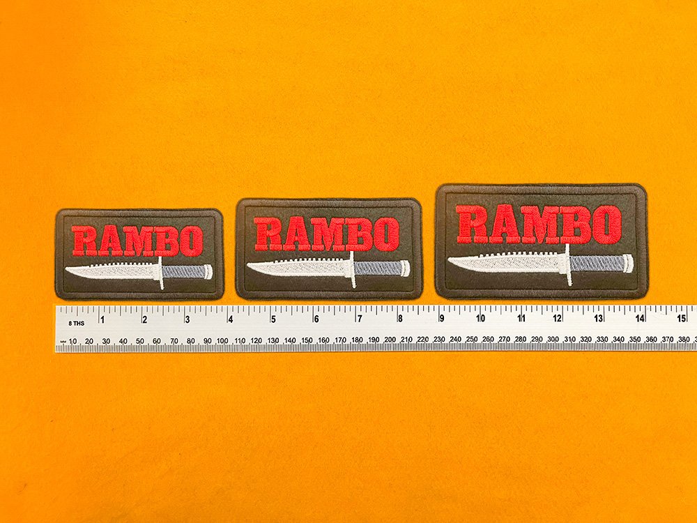 Rambo movie patch on denim jacket