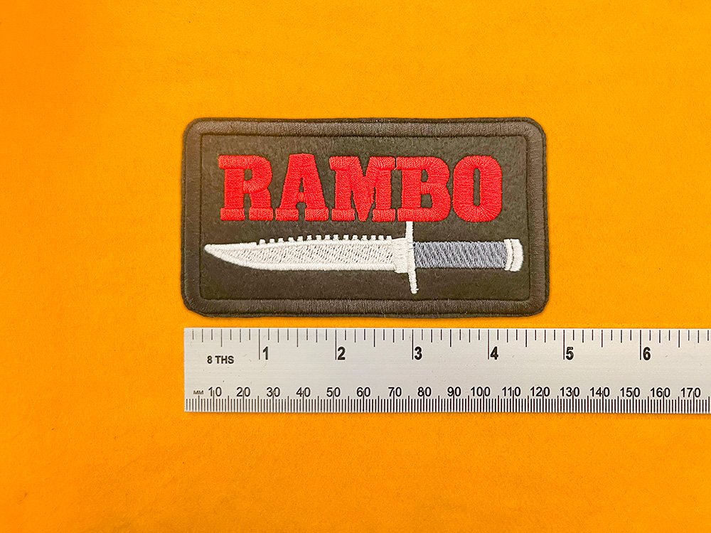 Rambo action movie patch dimensions