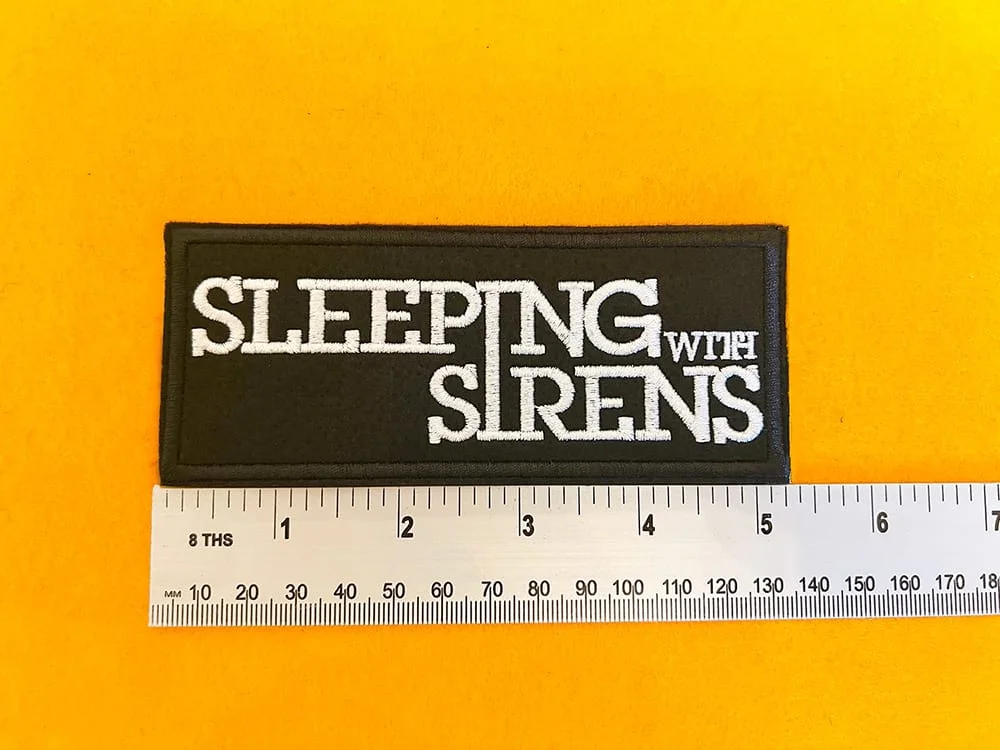 Small medium and large Sleeping With Sirens patch size comparison