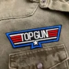 Embroidered movie patch border and stitching detail