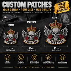 Personalised embroidered patch with custom logo