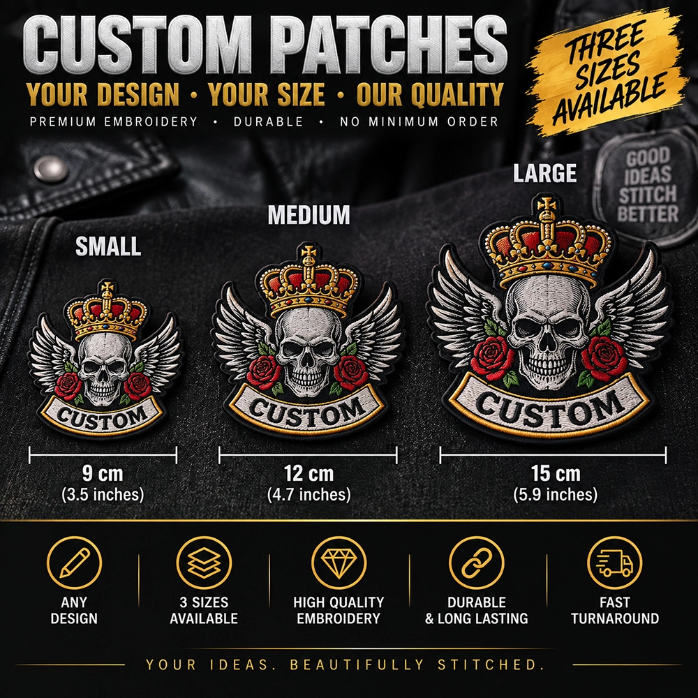 Personalised embroidered patch with custom logo