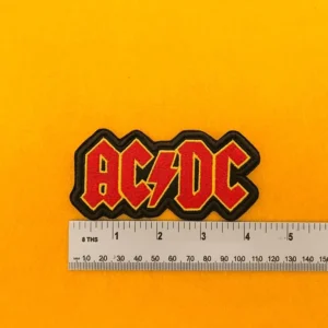 AC/DC embroidered band patch on denim jacket