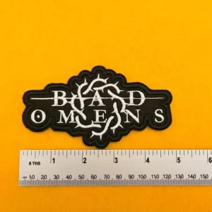 Bad Omens embroidered band patch on denim battle jacket