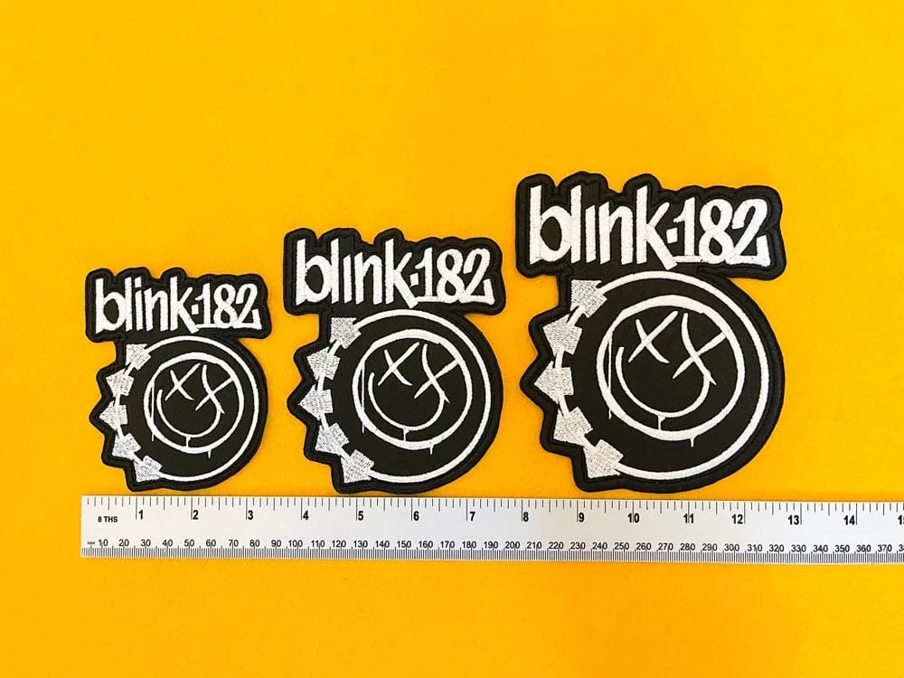 Small medium and large Blink-182 patch size comparison