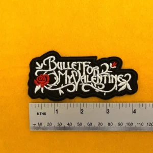 Bullet for My Valentine embroidered band patch on denim jacket