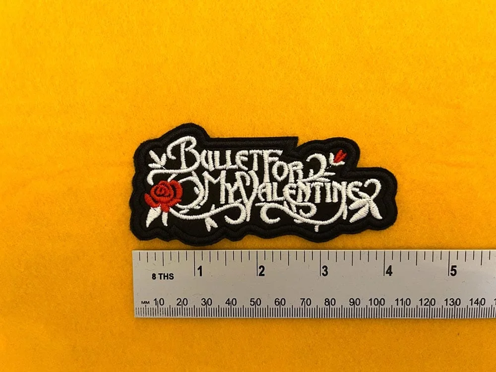Bullet for My Valentine embroidered band patch on denim jacket