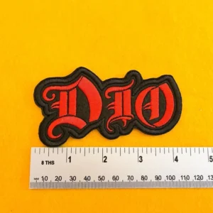 Dio embroidered band patch on denim battle jacket