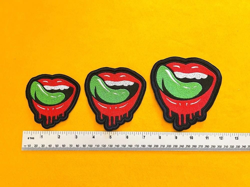 Small medium and large Falling in Reverse patch size comparison